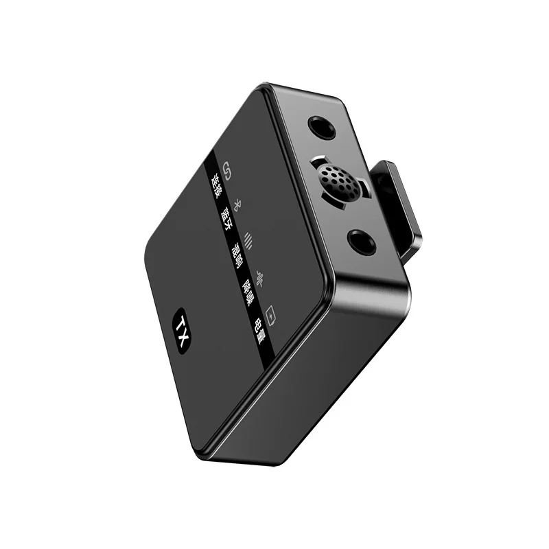 2.4G Wireless Recording Microphone System with Transmitter Receiver Clip-on Lavalier Mic for Vlog Video Recording