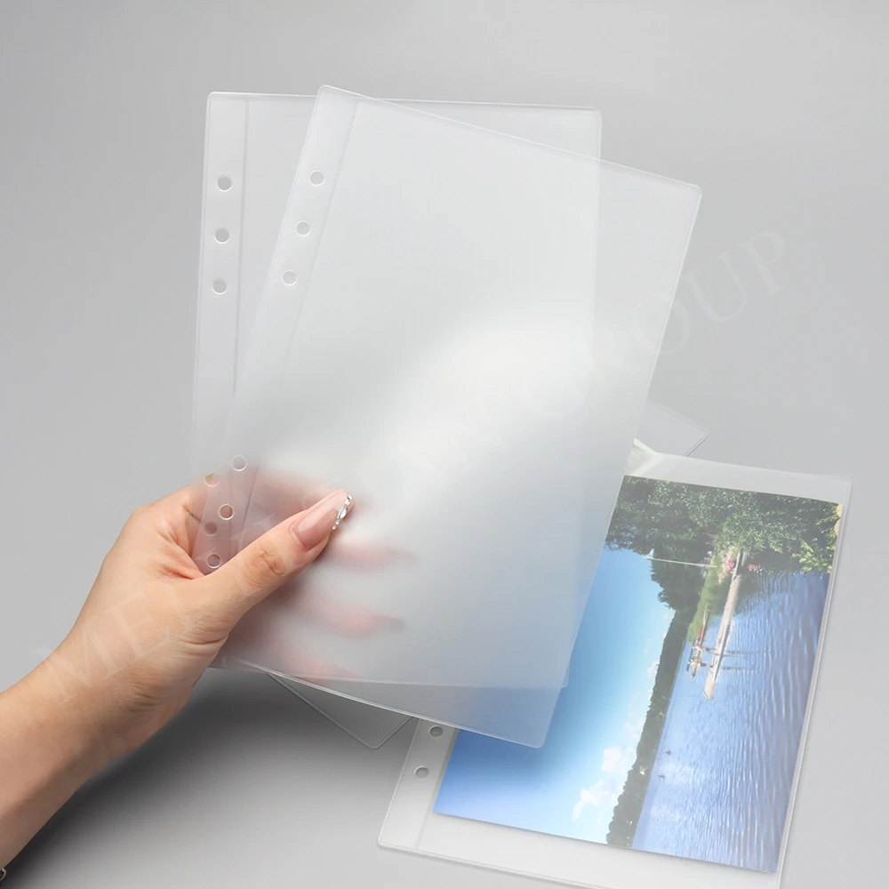 A5 A6 A7 Mini Top Loading Clear Frost PVC Envelope Pouch Zipless Loose Leaf Binder Pocket Photo File Card Zipperless Pockets Bag