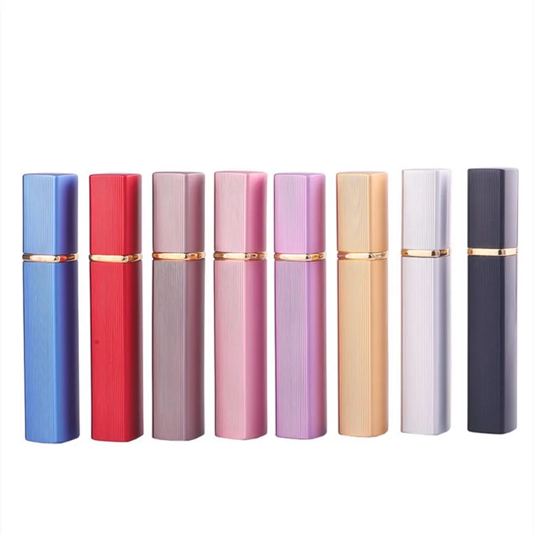 Manufacture Atomizer Perfume Bottles Empty Refillable Fine Mist Square 12ml Aluminium Glass Bottles