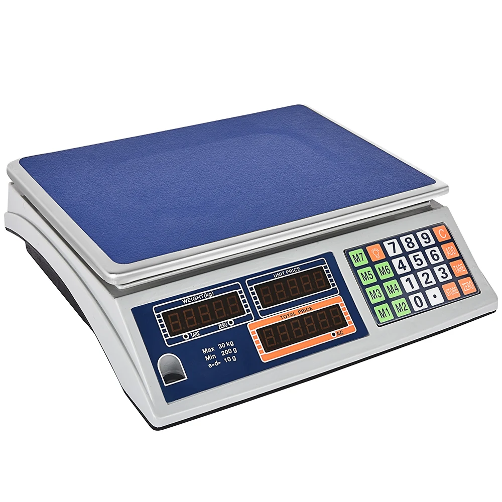 china electronic price computing whight  scales scale with big battery 40kg