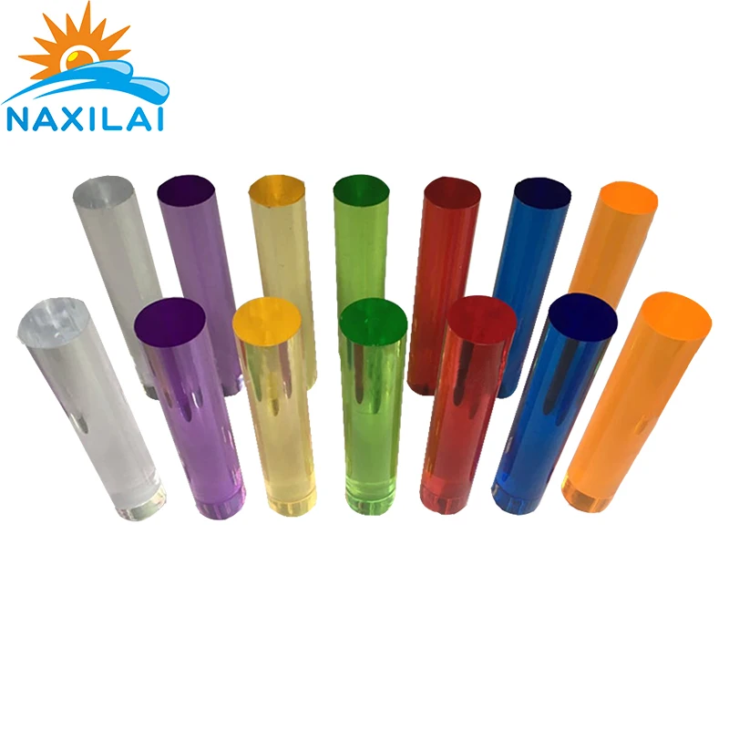 Naxilai Led Lighting Colored Acrylic Rod Plastic Bar 25mm Diameter and 70mm Length 26pcs for Peg Board