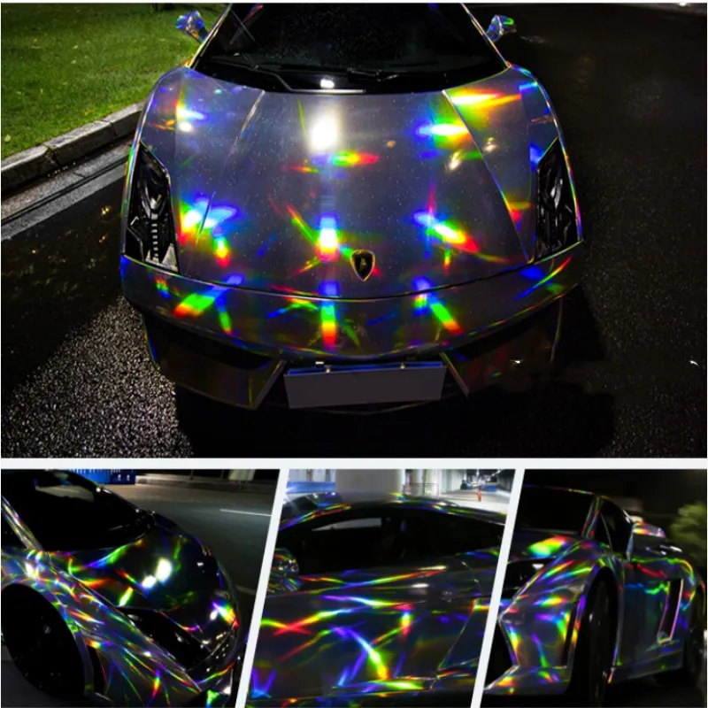 1.52*18m Holographic Rainbow Film Foil for Car Wrap Vinyl ADVERTISEMENT STICKER