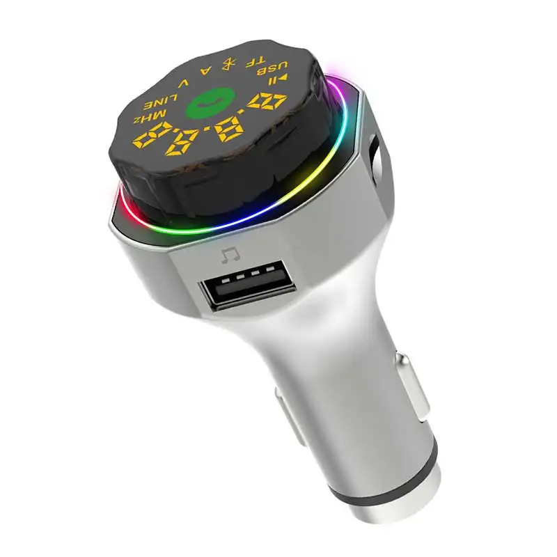 GXYKIT AP06 RGB LED Light Metal Safety Hammer Design Hands Free Car Radio Player Bluetooth Car Charger