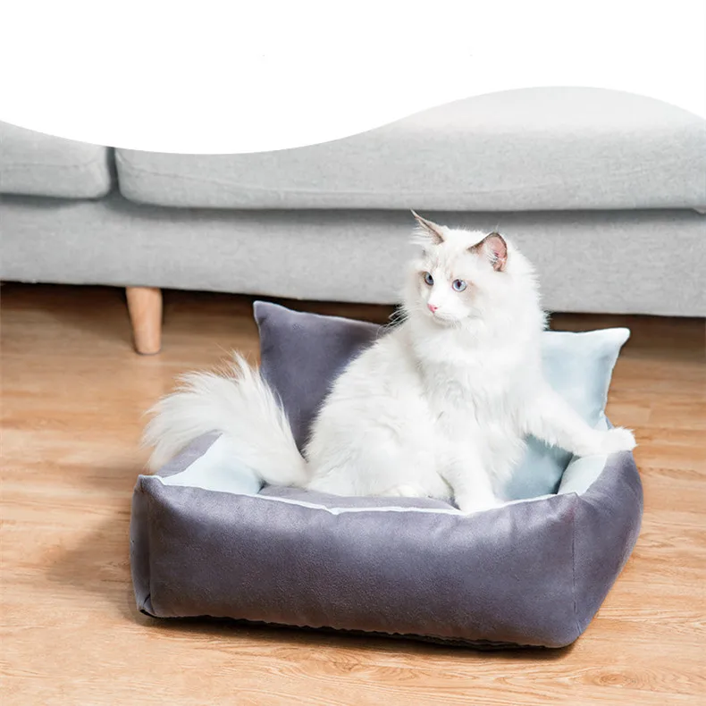 Fashion Detachable Washable Dog Beds Soft Comfortable Pet Calming Bed Sofa Cushion Mat