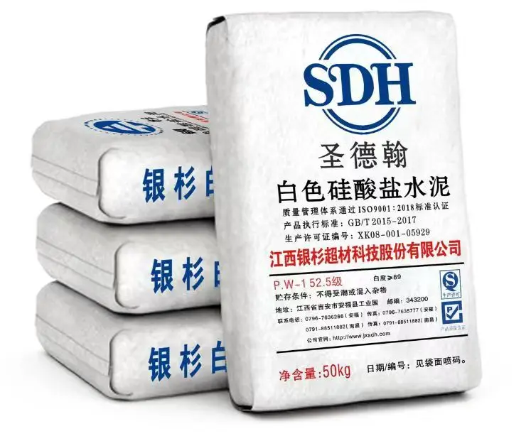 Modern Design White Portland Cement 52.5 Silver Fir Decorative Refractory Aluminate Main Raw Material Saint Deham White Cement