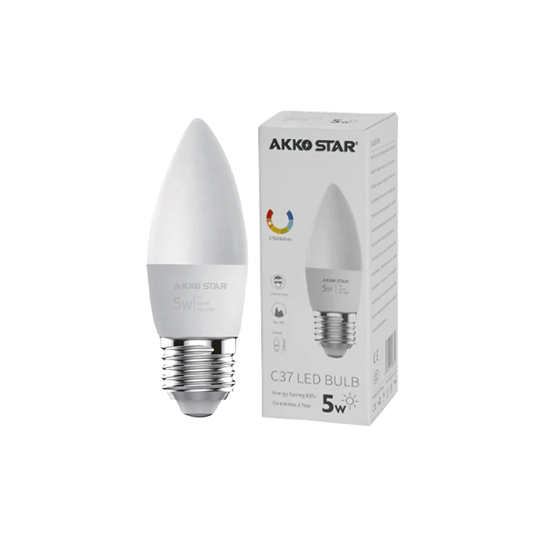 Akko star High quality 5W E27 three color candle led bulb led bulb driver mini led bulb light