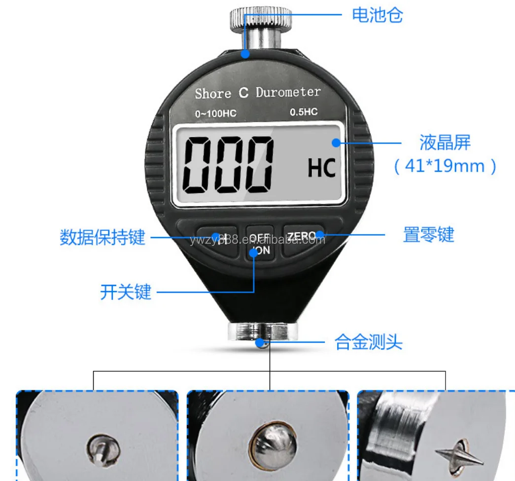 Дюрометр пластика резины силикона шины Durometer A/C/D тестер