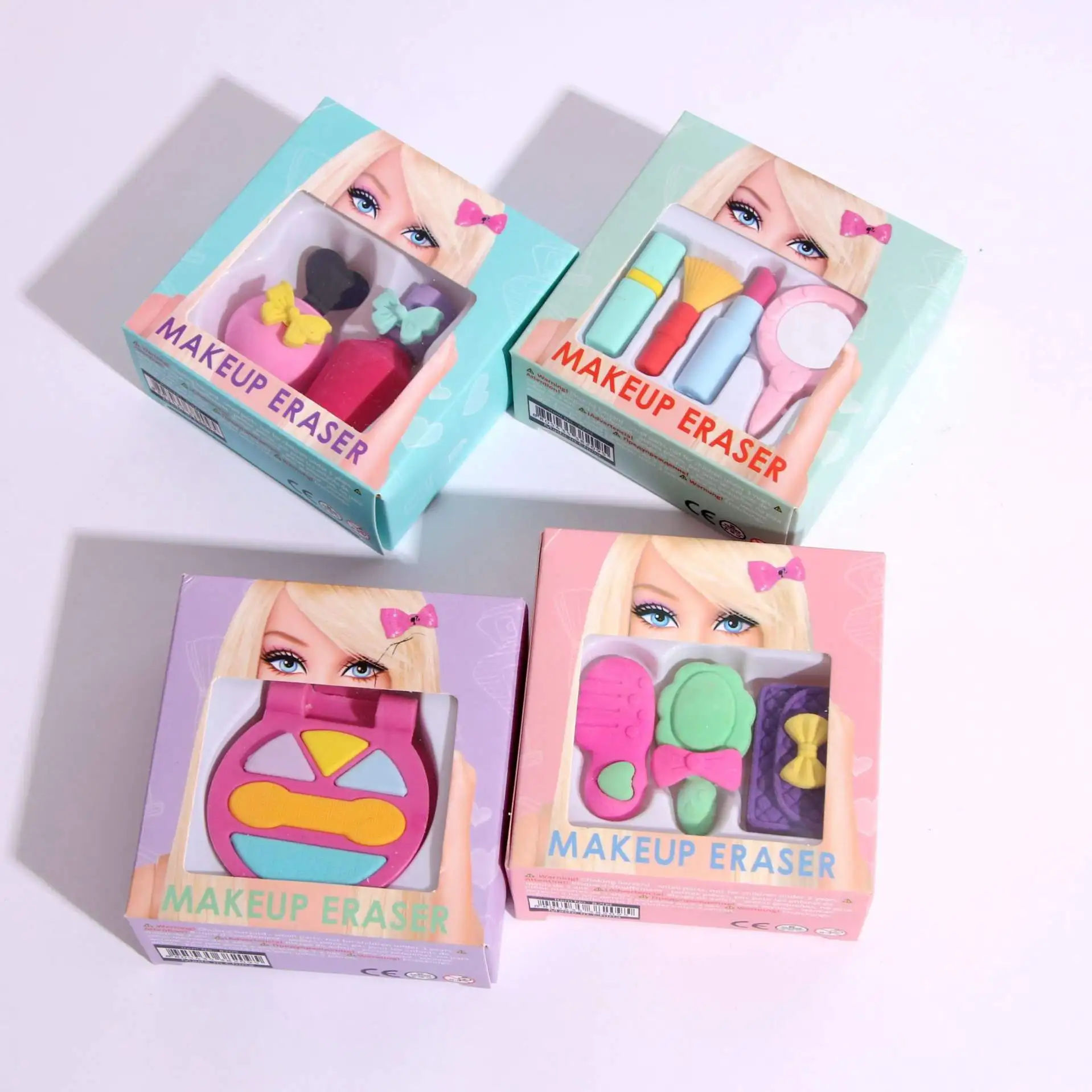 Creative eraser sets school stationery gift set kawaii cute make up eraser for girls