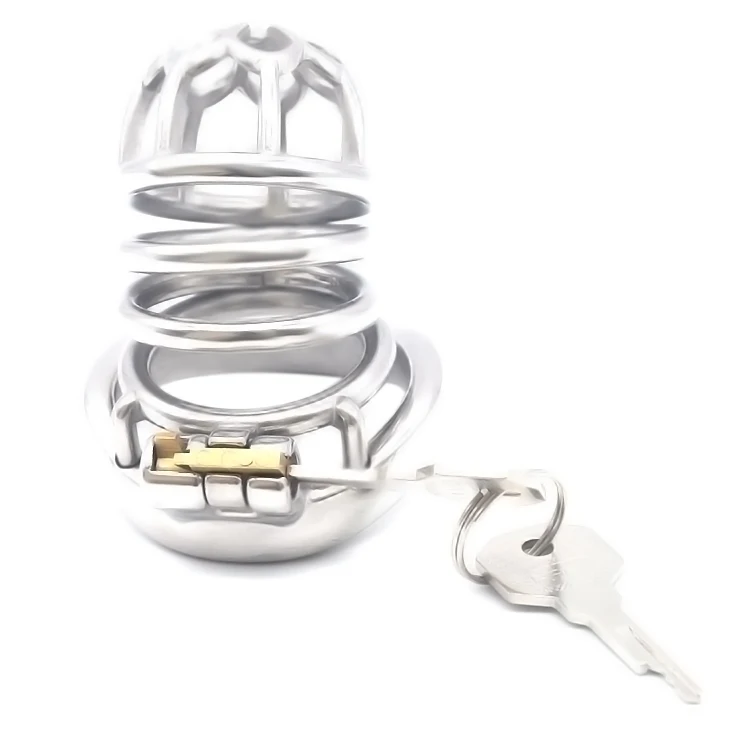 FRRK Cock Penis Cage Metal Chastity Device BDSM Restraint Lockable Male Chastity Stainless Steel Penis Cage Fun Play For Men