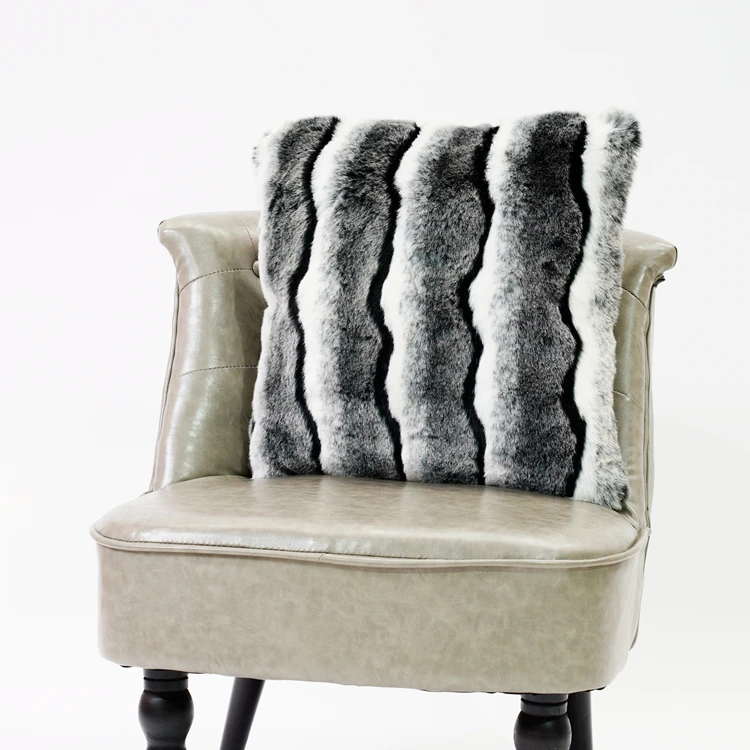 Luxury Printed High Pile Fur Home Decor Pillows Decorative Cushion Cover For Living Room