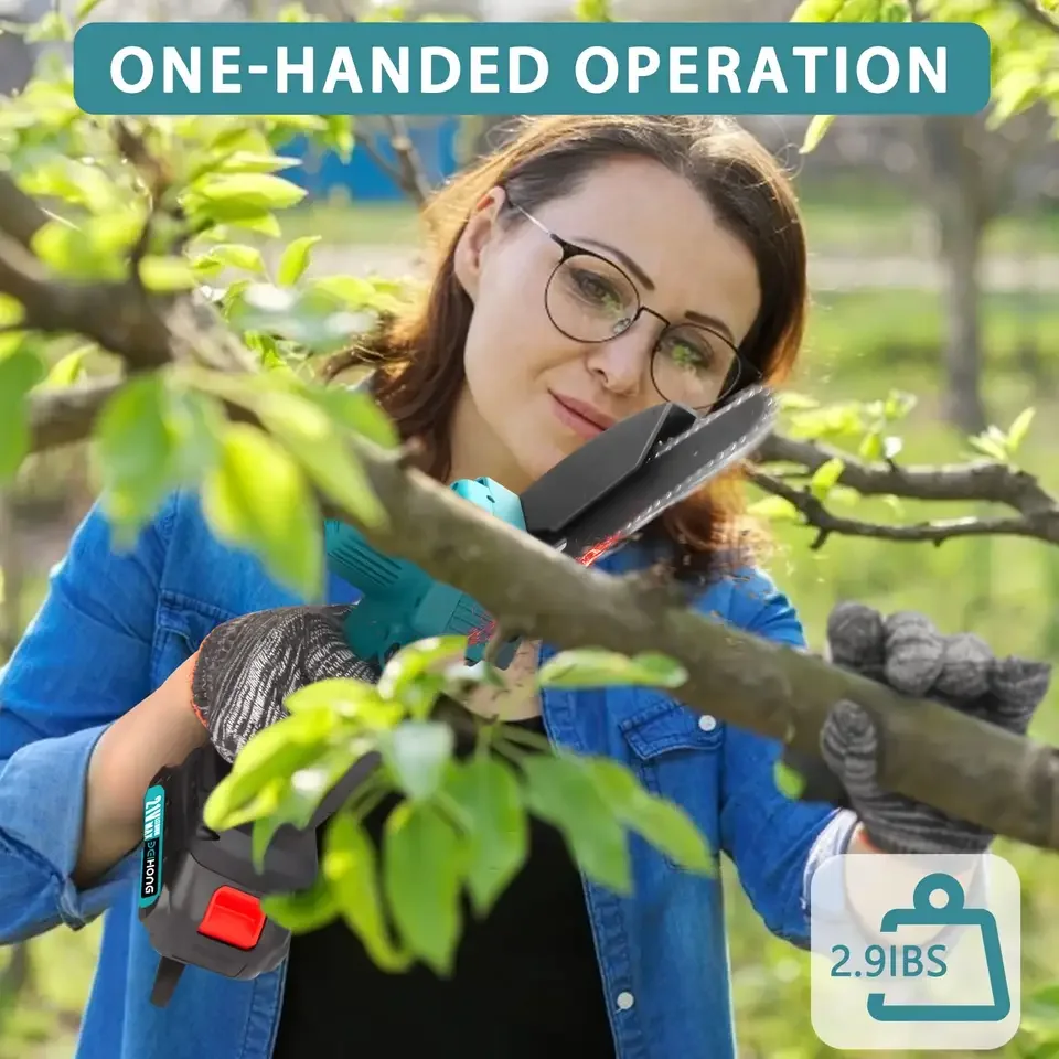 CS02 8 inch commercial electric mini chainsaw sharpener cordless rechargeable chain saw for wood cutting