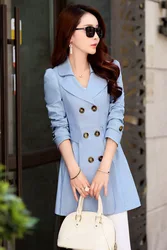 6887 Korean fashion new design slim fit women long overcoat plus size M-4XL