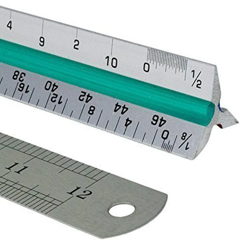 Christmas Gift Metal Ruler Aluminum Scale Ruler Triangular Ruler
