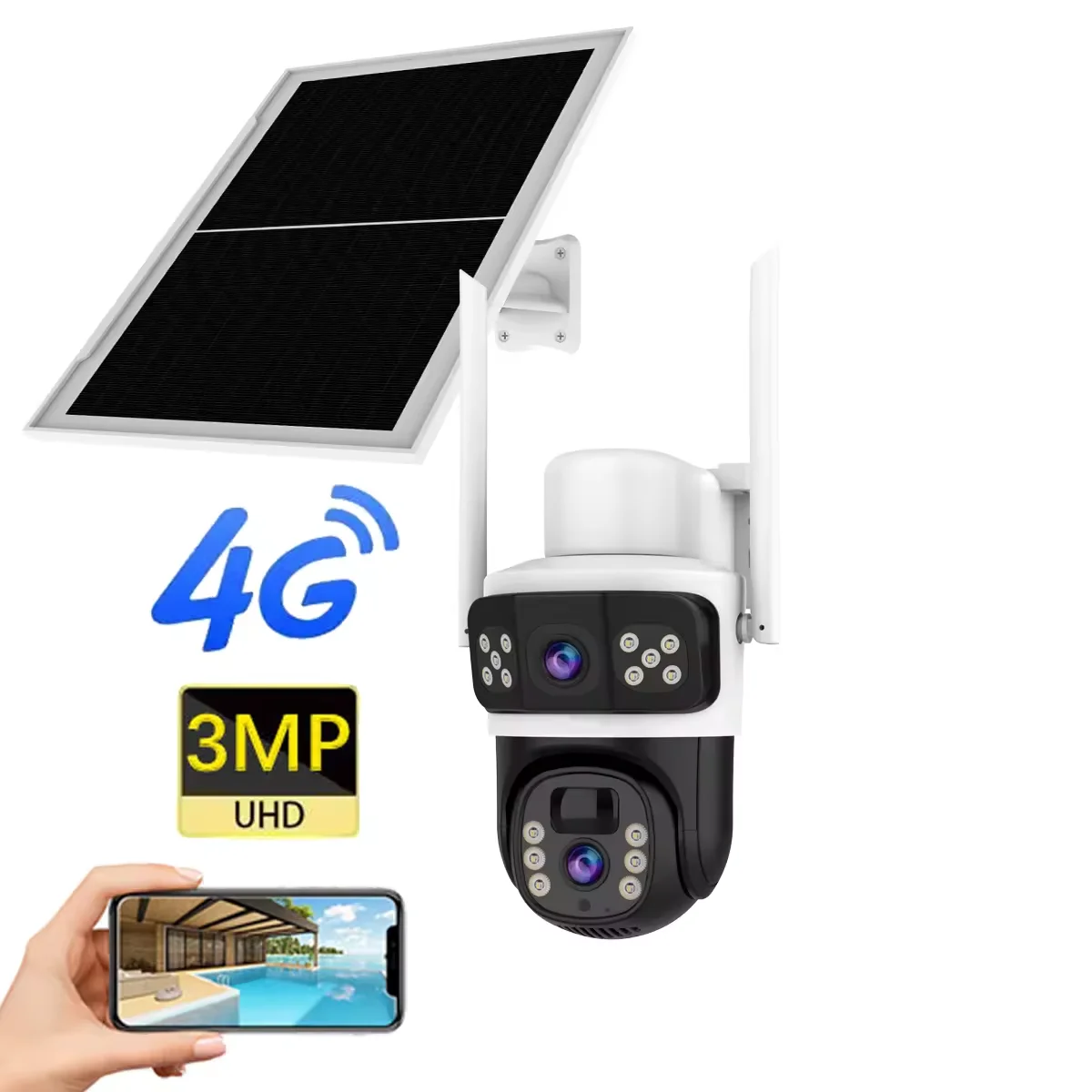 High Quality Rechargeable Battery Low Power Solar Camera Two Way Audio IP66 Waterproof Outdoor Asia 4G Security Camera