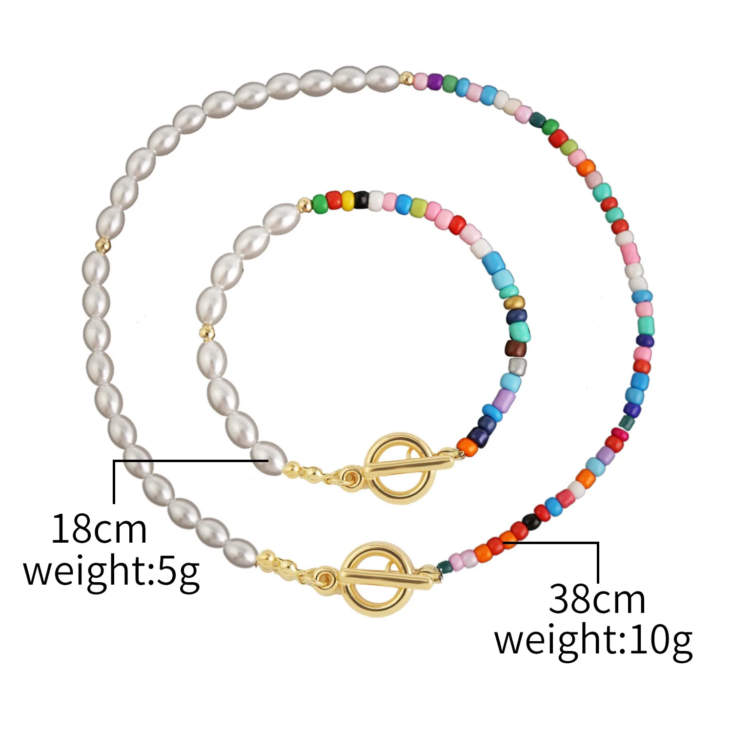 Multilayer Colorful Irregular Stone Necklace Handmade Pearl Beaded Necklace for Women Jewelry