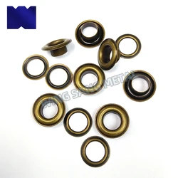 Custom size Round Shape Brass Copper Eyelets Grommets Factory Golden Metal Eyelets and Grommet for Garment Clothing