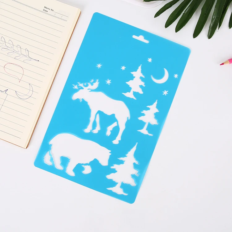 Wholesale Cheap Price Painting Templates Plastic Stencil for Wall/ Notebook/ Diary/ Card/ DIY Drawing Painting