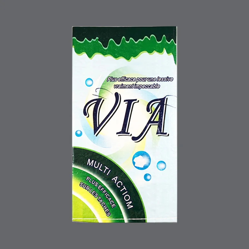 cheap heavy washing powder packing empty plastic sacks luxury special green design logo color printing waterproof pp woven bag