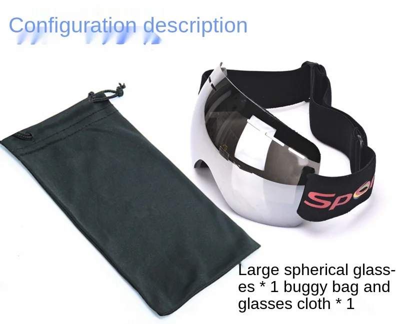New Design Good Quality Big Spherical UV400 Protection Anti-Fog And Snow Ski Goggles Winter Mountaineering Snowboard