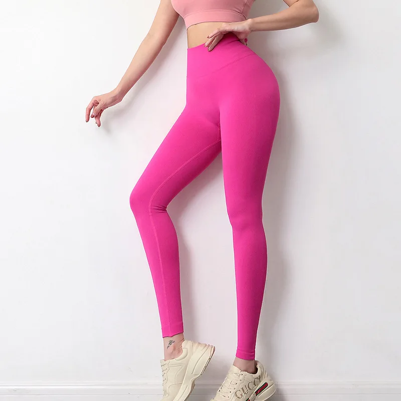Custom Logo Yoga Gym Running Leggings Seamless Firm High Waist Butt Lift Peach Buttocks Sports Leggings Women