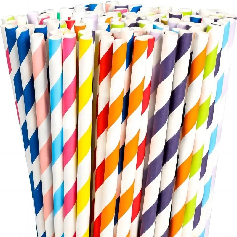 Atops food grade paper straw wrapping floral paper straw foldable paper straw