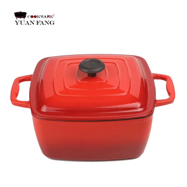 Factory Outlet Kitchen Accessories Custom Pots and Pans Cooking 8-Piece Enamel Cherry Red Cast Iron Cookware Sets