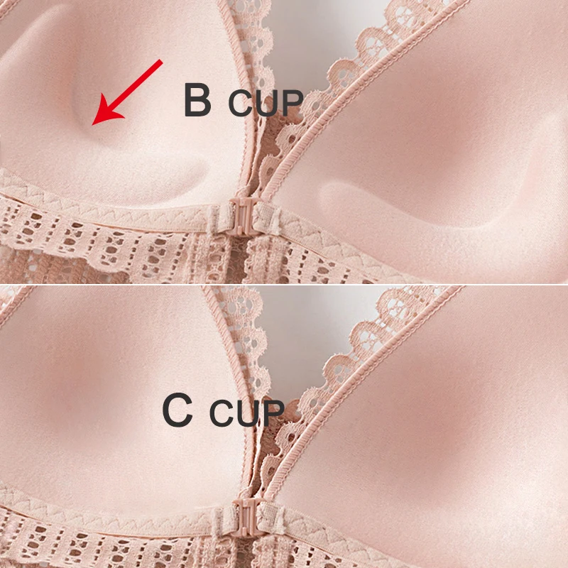Sexy Lace Wireless Front Closure For Women Sexy Lingerie Comfort Push Up Adjusted Plus Size Backless Bralette Bra