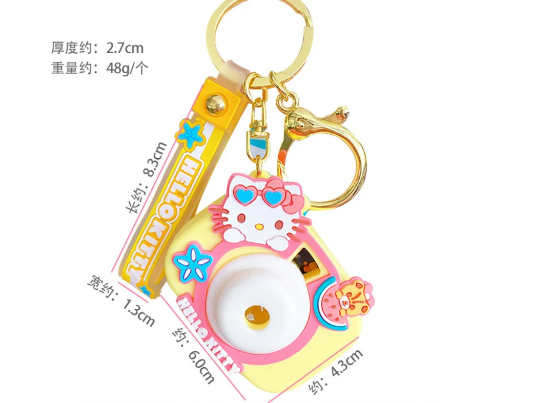HL Hot Selling Kawaii My Melody Hi Kitty Kuromi Projection Camera Sanrioed Keychain Women Bag Pendant Key Chain Sanria Wholesale