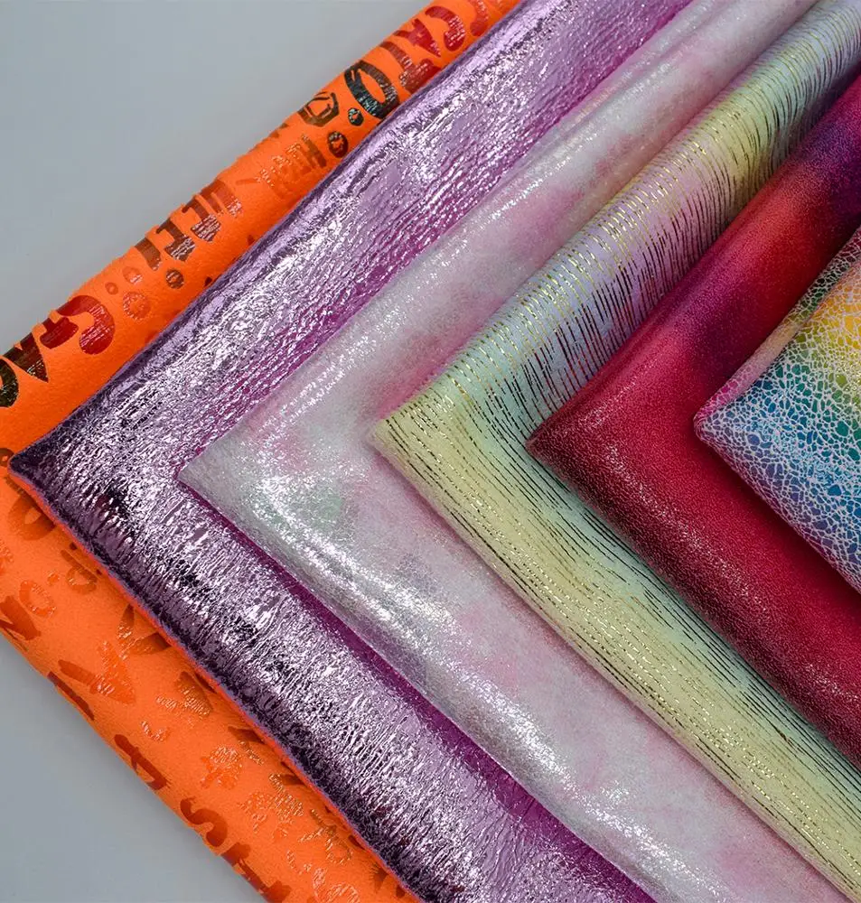 
Multi-style hot stamping holographic polyester microfiber fabric 
