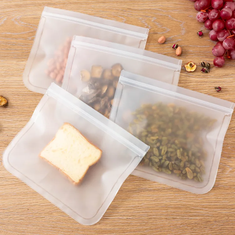 BPA Free PEVA Reusable Ziplock Food Storage Bags For Food preservation
