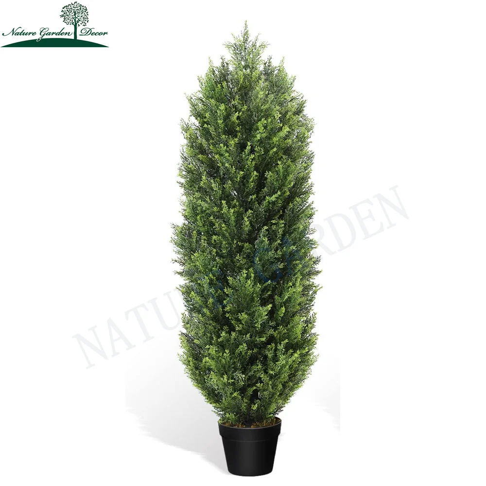 Indoor/Outdoor Faux Cedar Topiary Trees Garden UV Resistant Plant Artificial Topiary Cypress Tree