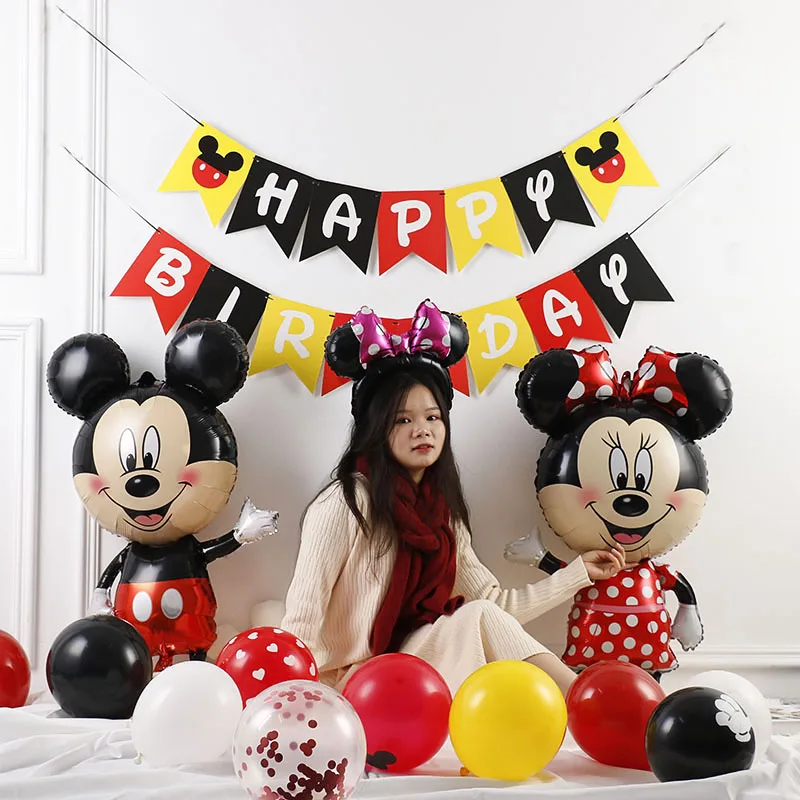 Воздушные шары «Микки Маус», Минни Маус 32 дюйма, фольгированный надувной шар, украшение для детского дня рождения