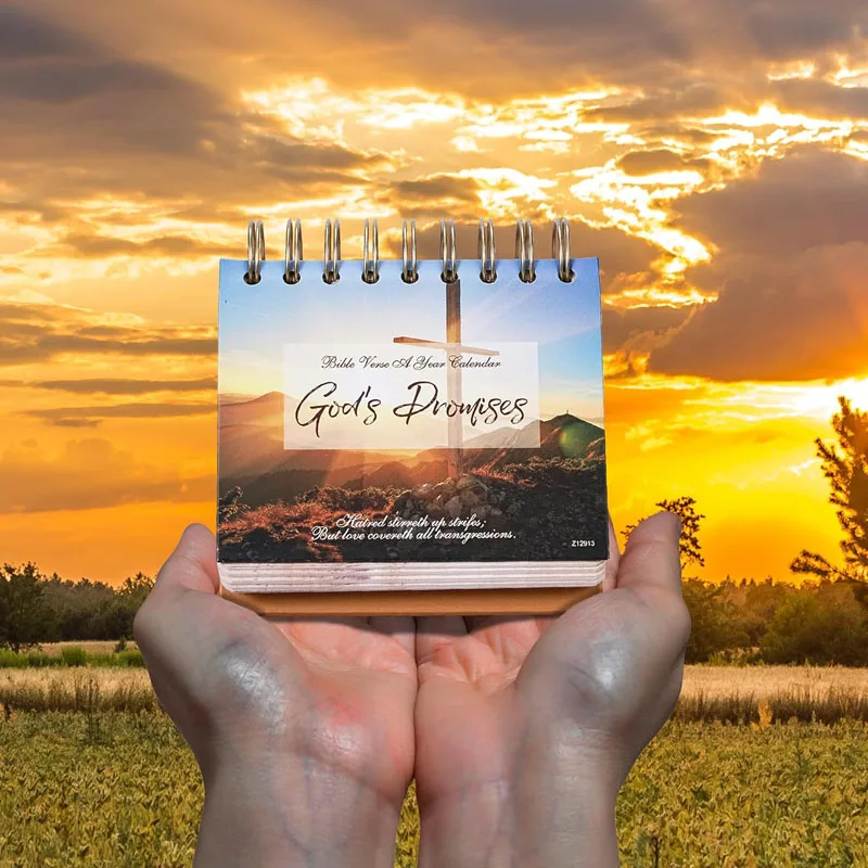 Custom Size Bible Quotes Desk Calendar Printing 365 Days Daily Landscape Table Calendars For Home