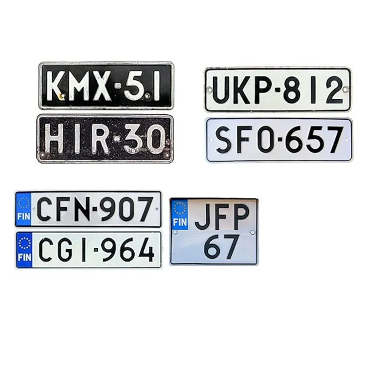 License Plates of Finland Custom Embossed Blank Sublimation Car Aluminum License Plates