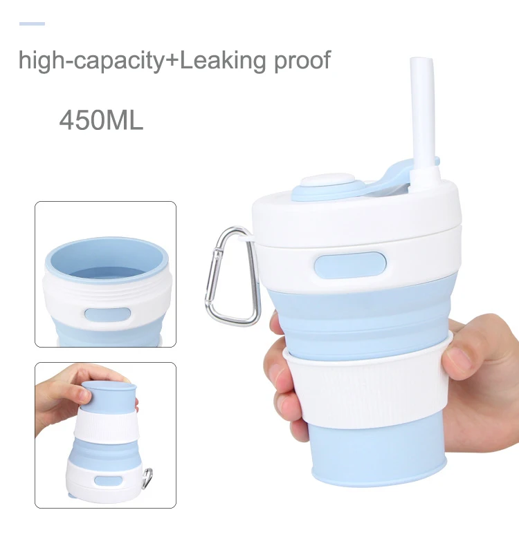 Wholesale Private Label Bpa Free Expandable Collapsible Folding Water Bottle Travel Sports Drink Silicone Foldable Water Bottle