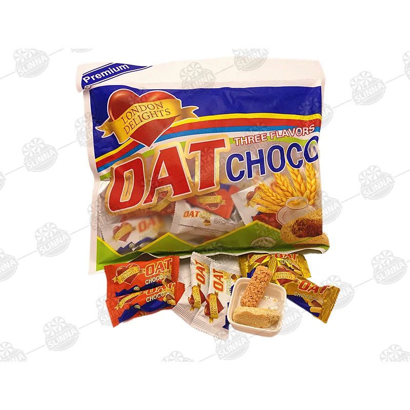 Wholesale 10g Long Stick Crispy Oat Choco Bar Sweet Chocolate Oat Candy in Bulk Box Bag Packaging Dry Taste Ingredients