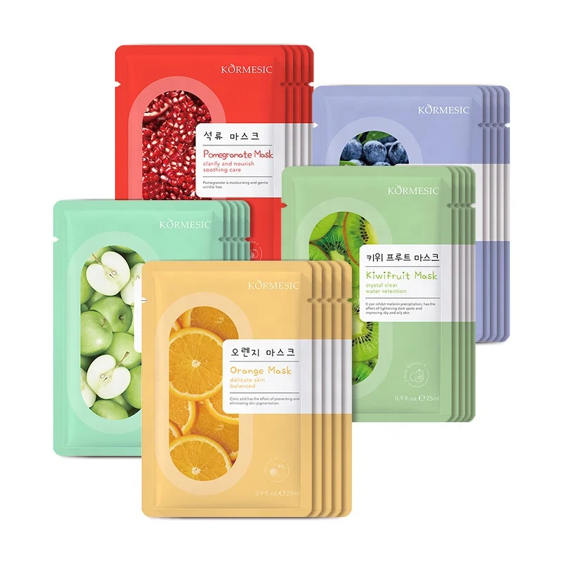 Private Label Beauty Fruit Face Maskss Beauty Facial Mask Sheet Korean Skin Care Moisturizing Face Mask
