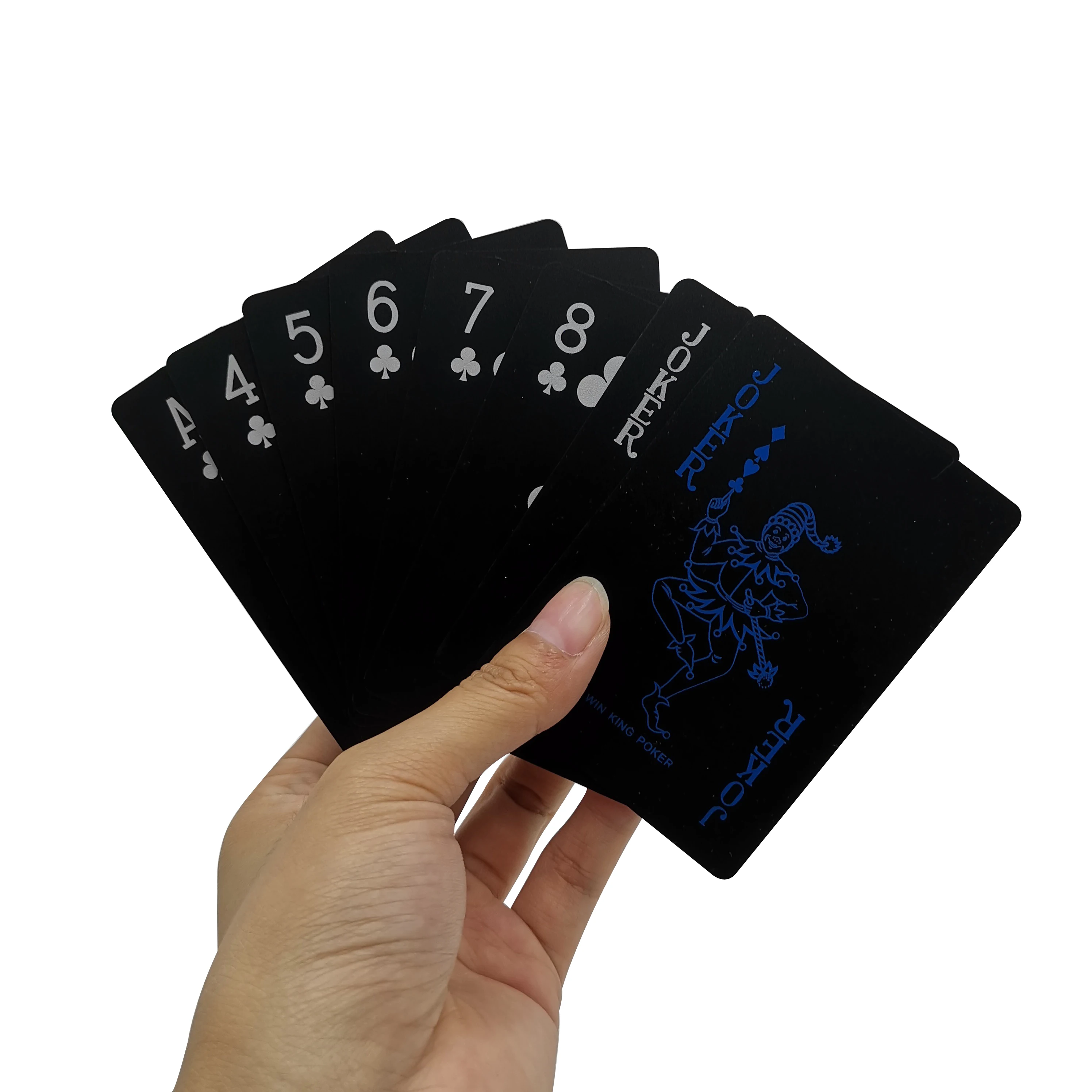 Индивидуальные Logopoker черные пластиковые карты игральные карты ПВХ водонепроницаемые рекламные игровые карты для игр в покер