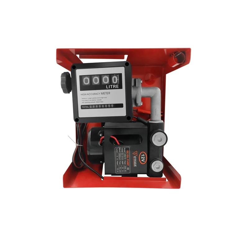 12v mobile diesel kerosene fuel dispenser pump assembly with nozzle flowmeter hoses