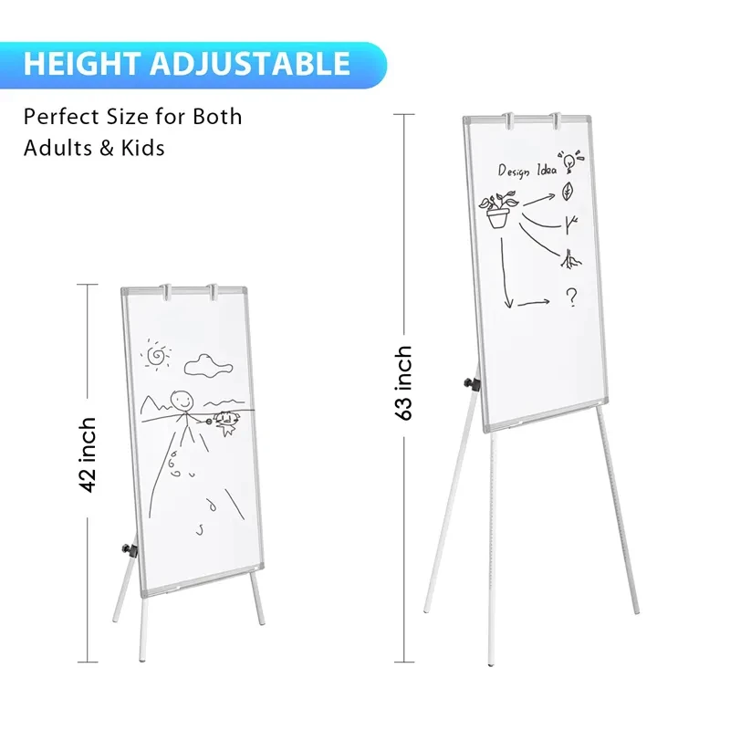 Flipchart Easel Stand White Board Tripod Height Adjustable Magnetic Portable Dry Erase Board Easel Whiteboard