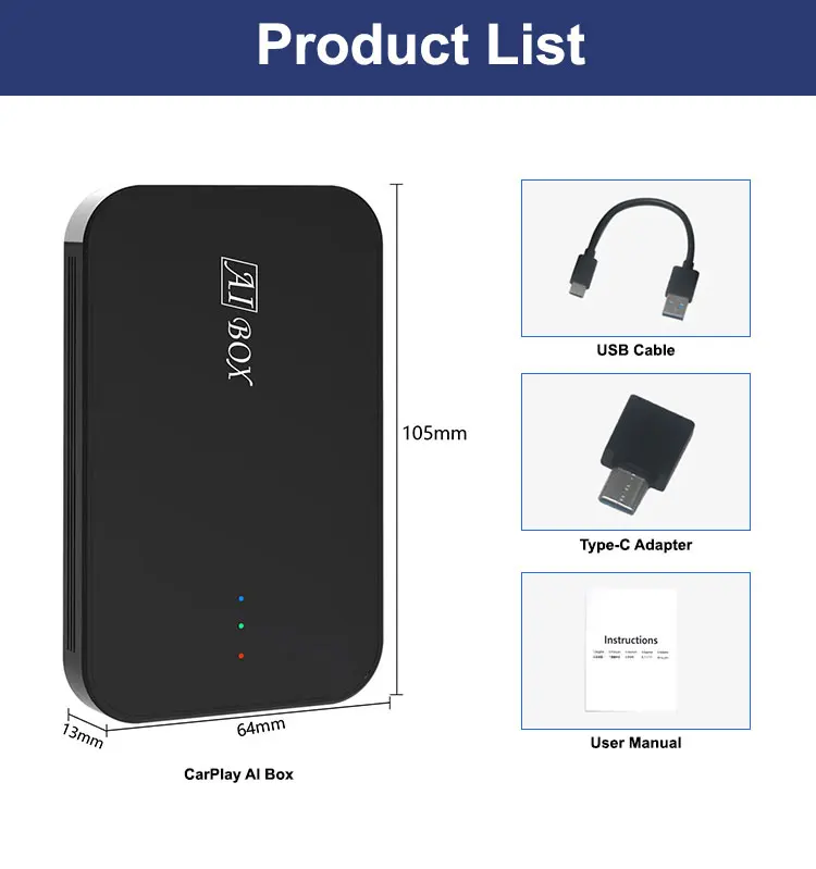 4gb 32gb Upgrade 64g Wireless Car Play Airplay and Multi Media System Player Android GPS Navigation AI Box aibox for Car Stereo