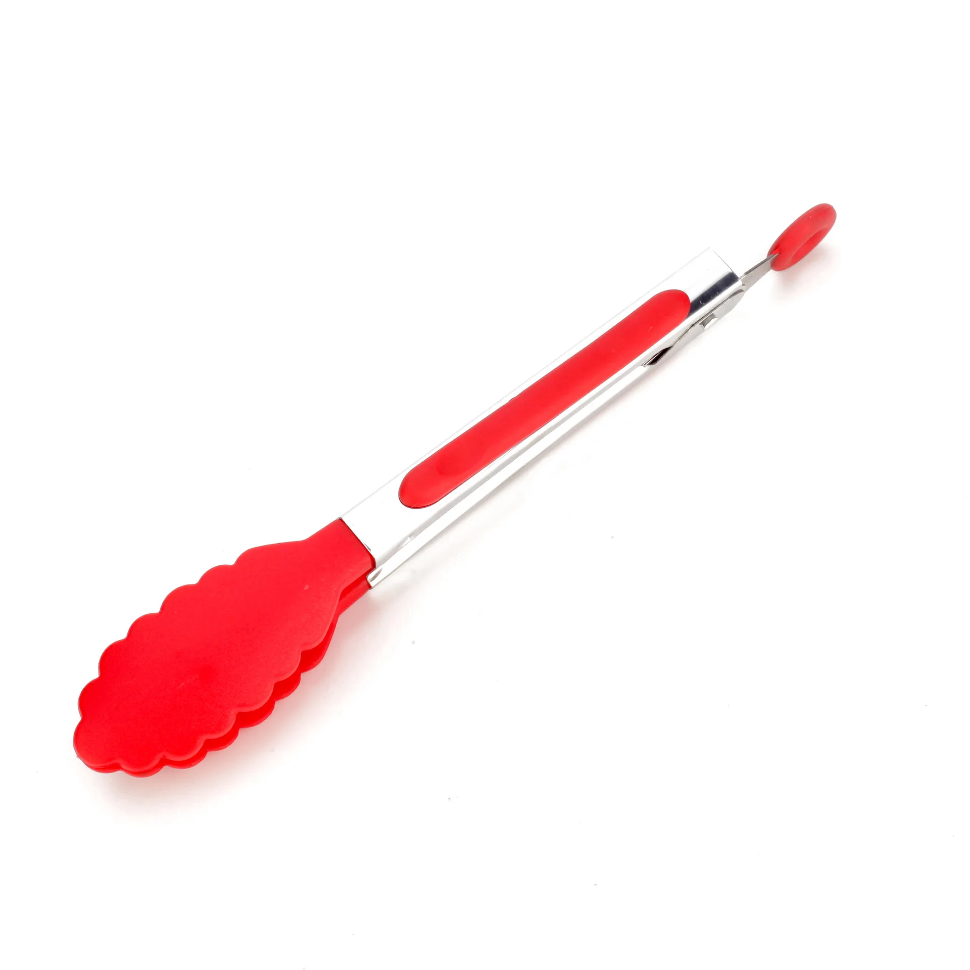 Silicone nylon food tongs stainless steel silicone 8-inch Yangjiang factory direct