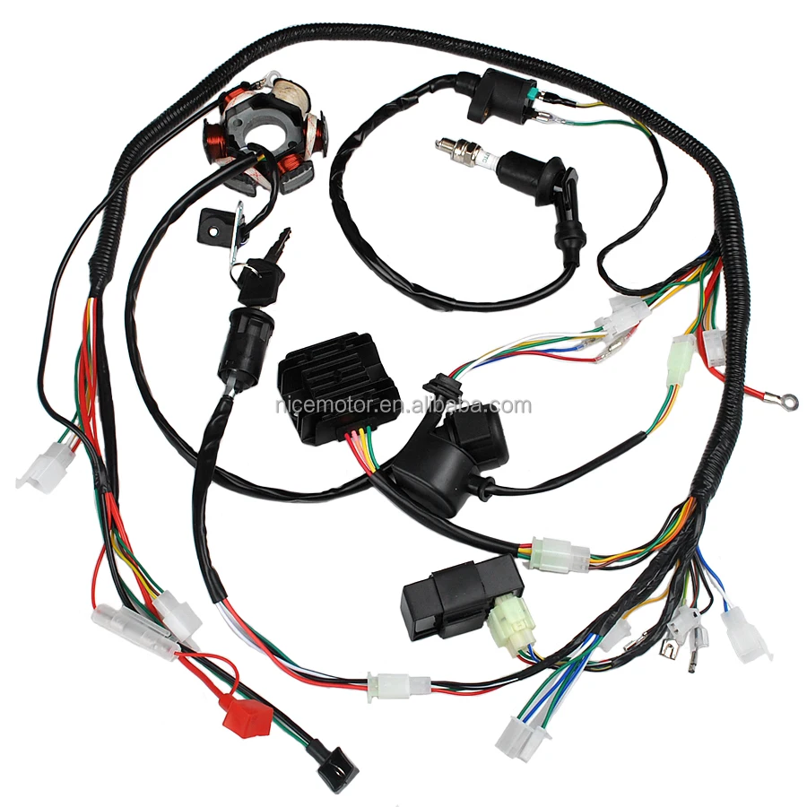 Motorcycle scooter Ignition coils COMPLETE ELECTRICS GY6 125-150 ATV GO KART 125CC 150CC WIRE WIRING HARNESS