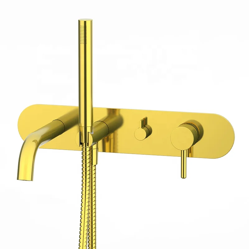 Concealed bathroom shower concealed faucets wall mounted switch shower bathtub spout and hand shower