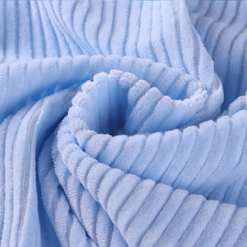 Stretch super soft blue and pink velour stripped cut velvet upholstery fabric