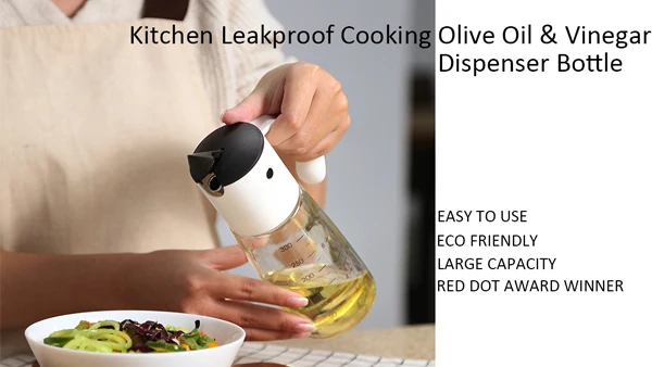 Kitchenware Gravity Olive Oil and Vinegar Cruet Dispenser with Automatic Spout