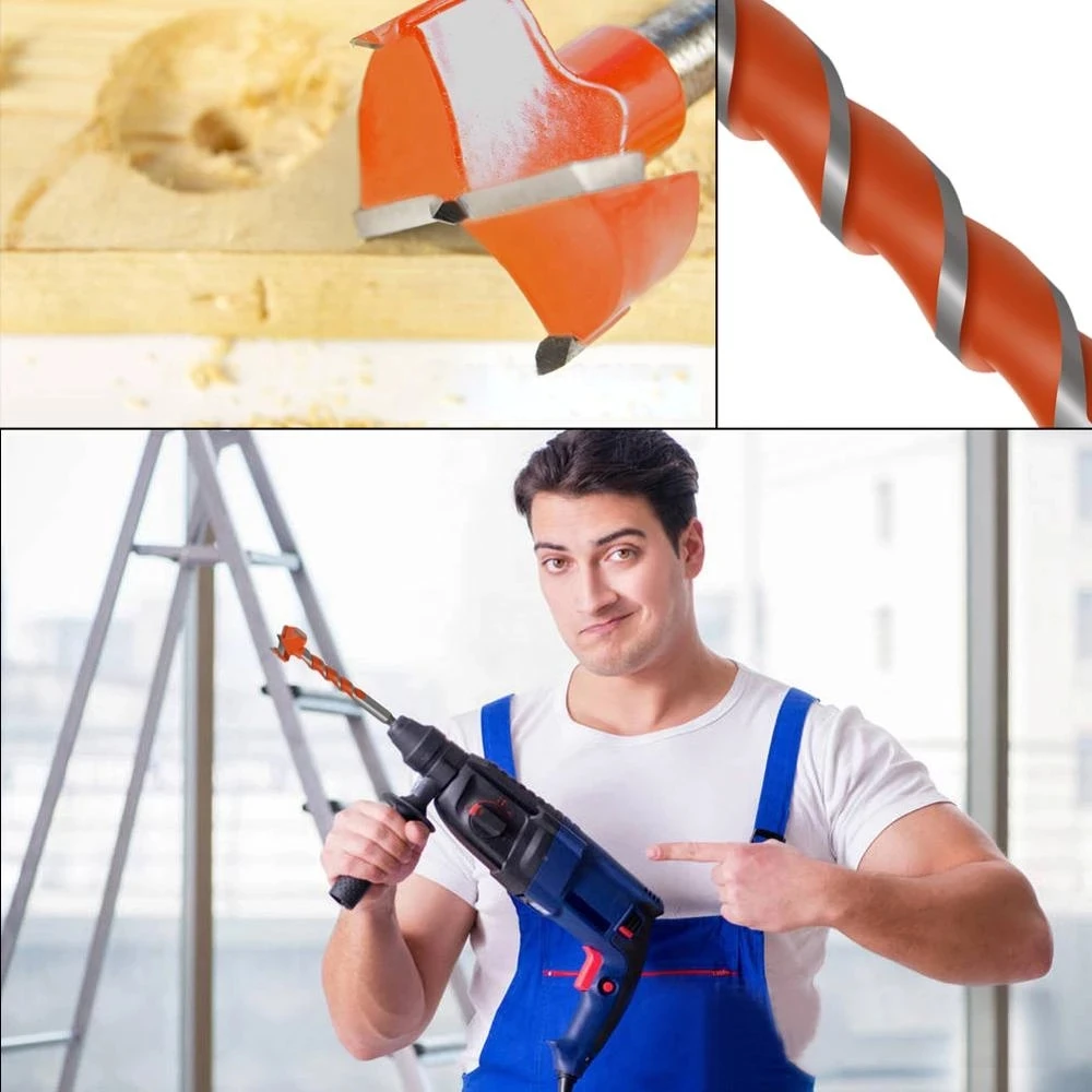 16mm-25mm Longer Forstner Tips Woodworking Hole Saw Cutter Hinge Boring Round Shank Drill Bits