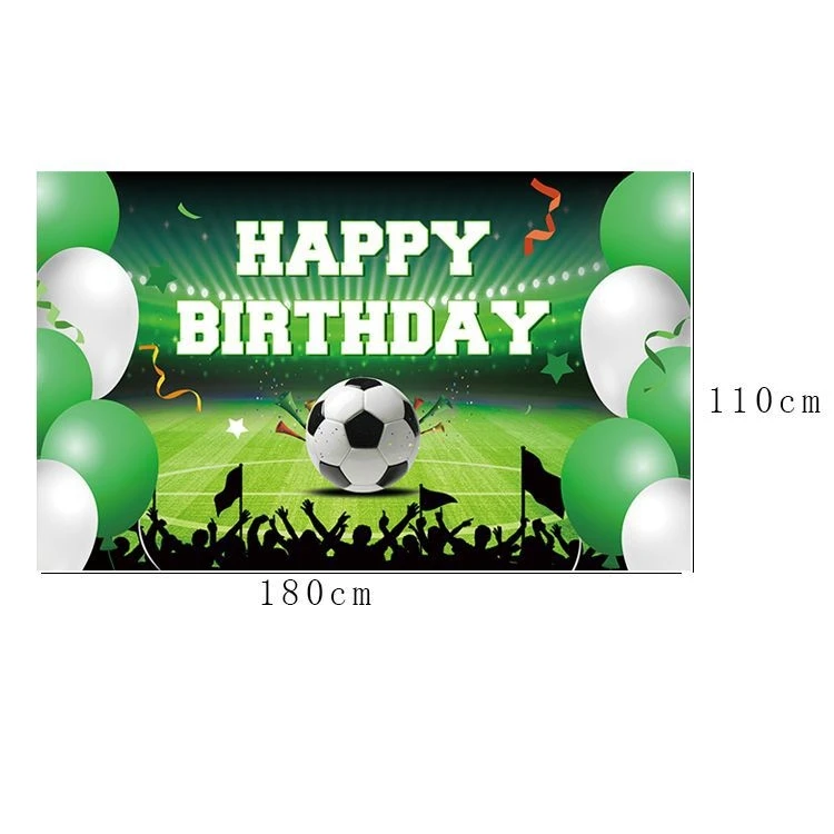 High Quality Boys Birthday Backdrop Background Banner with Photo Football Club Sports