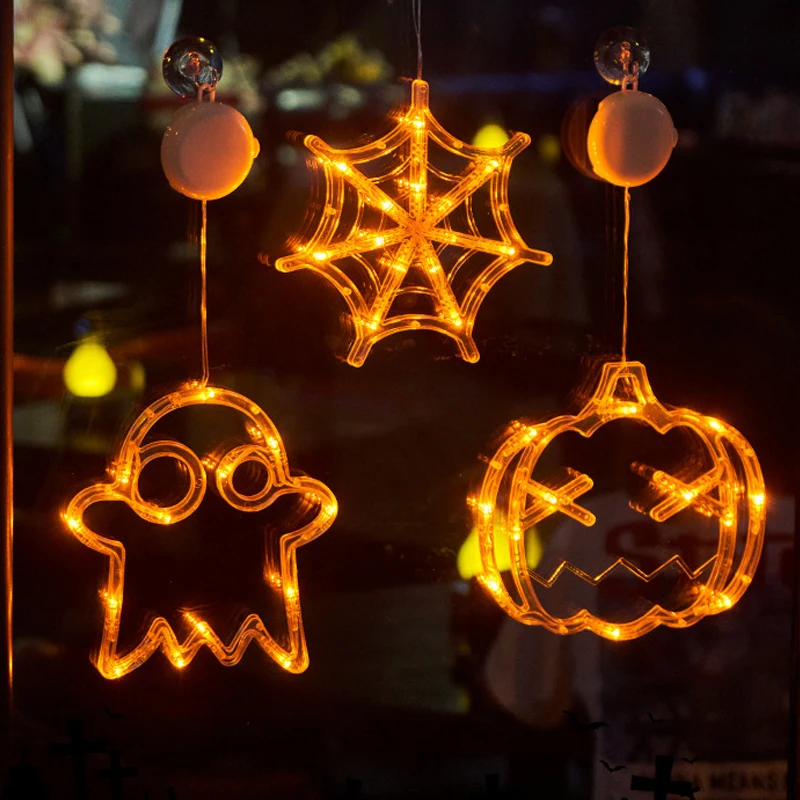 New Design Flashing Chandelier Pending Sucker Window Light Halloween Party Decoration Hanging Lights Festive Ambient Light