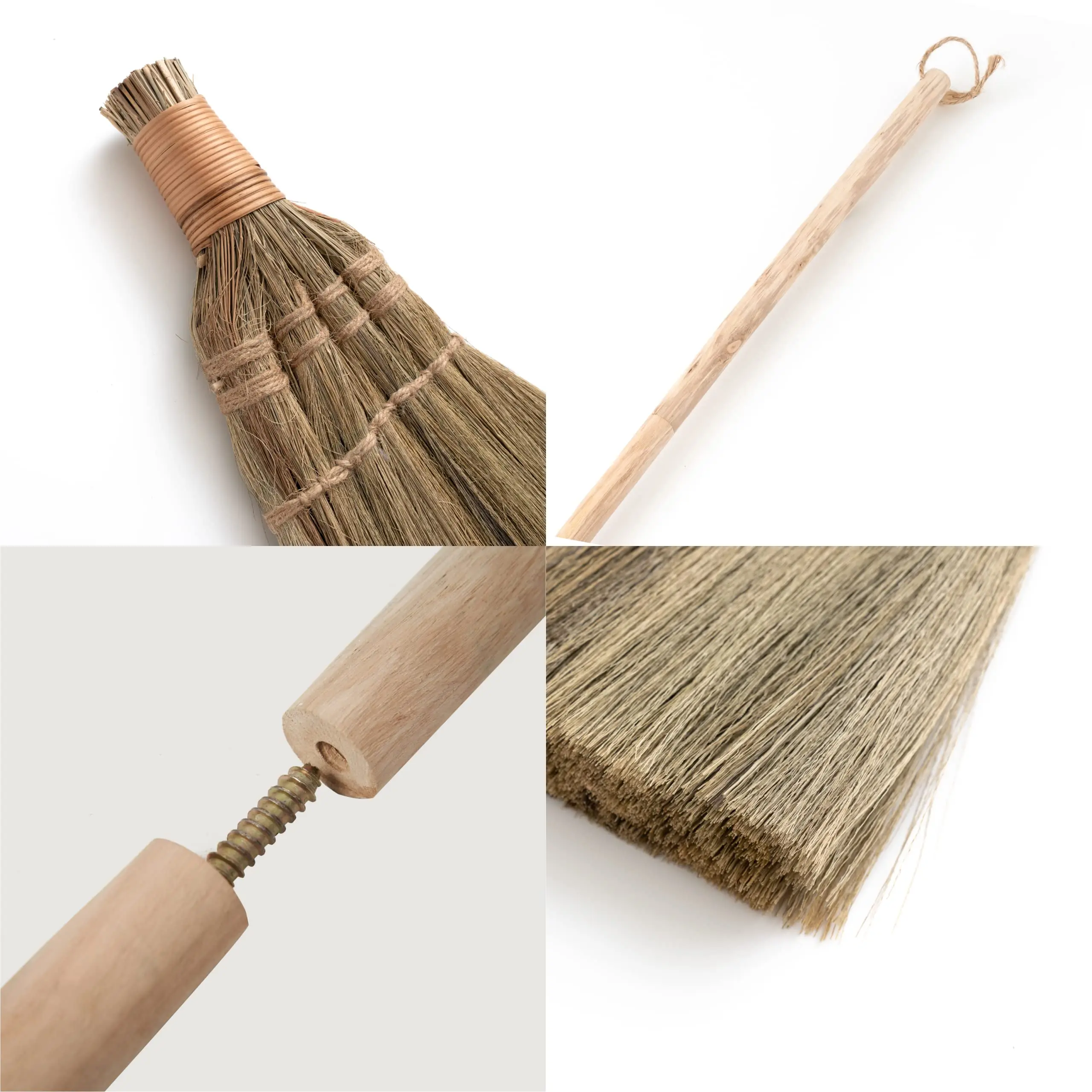 Straw Soft Broom for Cleaning with Long Handle Broom- Broom Decorative